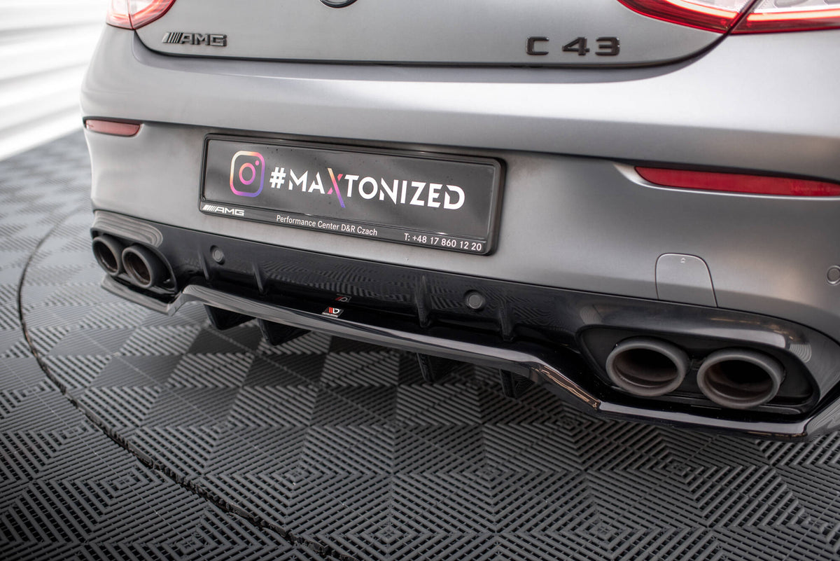 Street+ Mittlerer Diffusor RACE passend für Mercedes-AMG C43 Coupe / Cabrio C205 Facelift / A205 Facelift schwarz Hochglanz – Ansicht 4