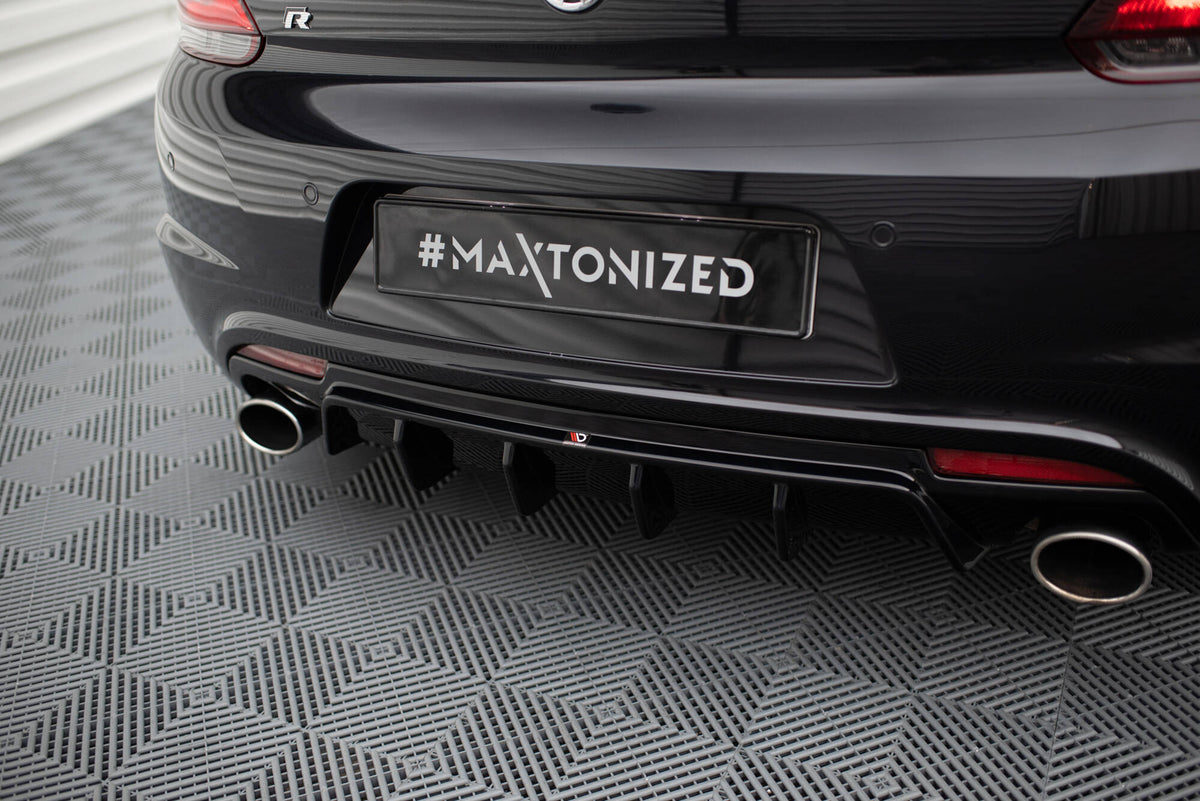 Diffusor Heck Ansatz V.2 passend für VW Scirocco R Mk3 schwarz Hochglanz – Ansicht 3