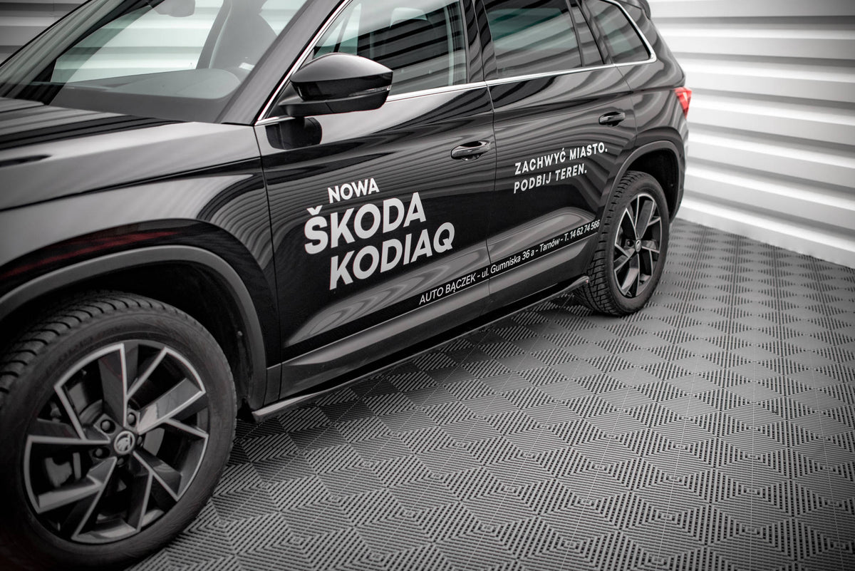 Street+ Seitenschweller Leisten passend für Skoda Kodiaq Mk1 Facelift schwarz Hochglanz – Ansicht 3