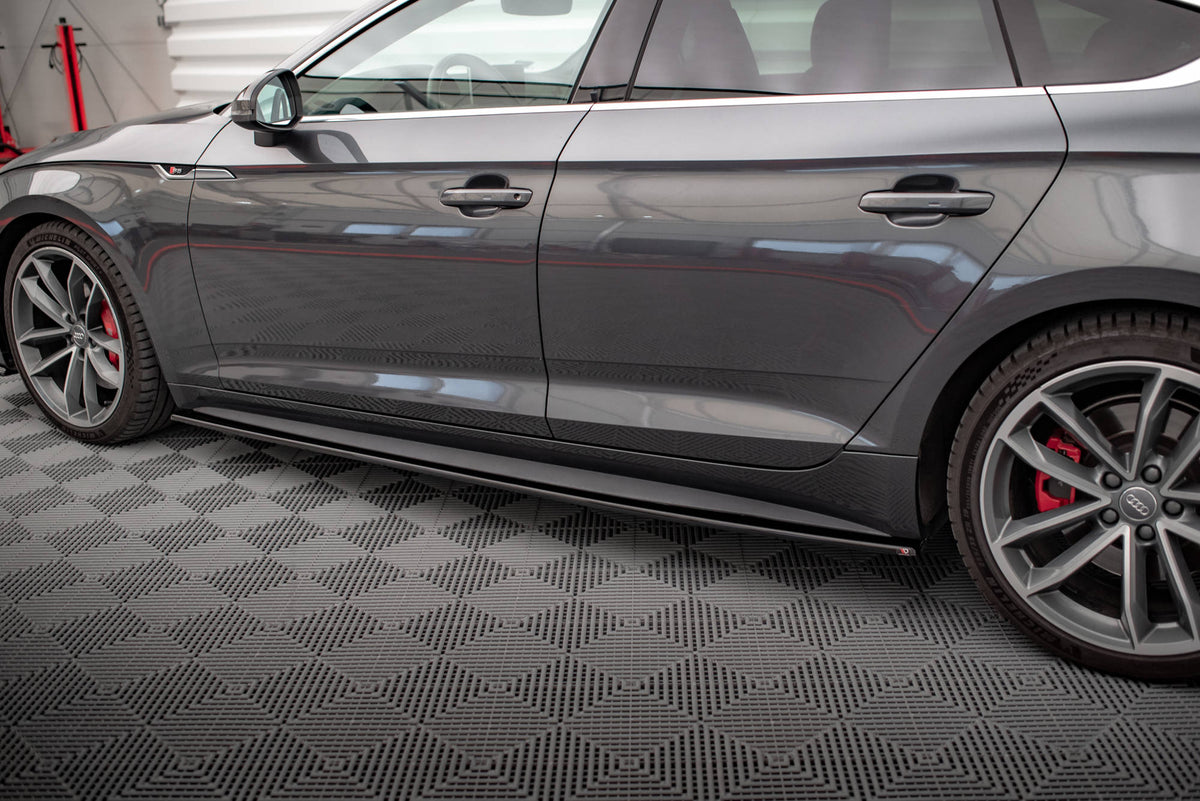 Street+ Seitenschweller Leisten passend für Audi S5 / A5 S-Line F5 Sportback  schwarz Hochglanz – Ansicht 4