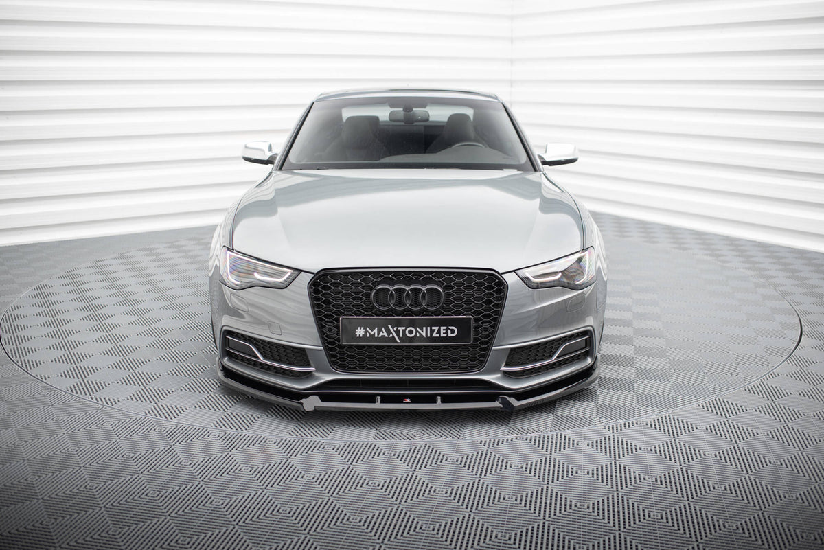 Street+ Spoilerlippe Front Ansatz V.3 passend für Audi S5 / A5 S-Line 8T Facelift schwarz Hochglanz – Ansicht 1