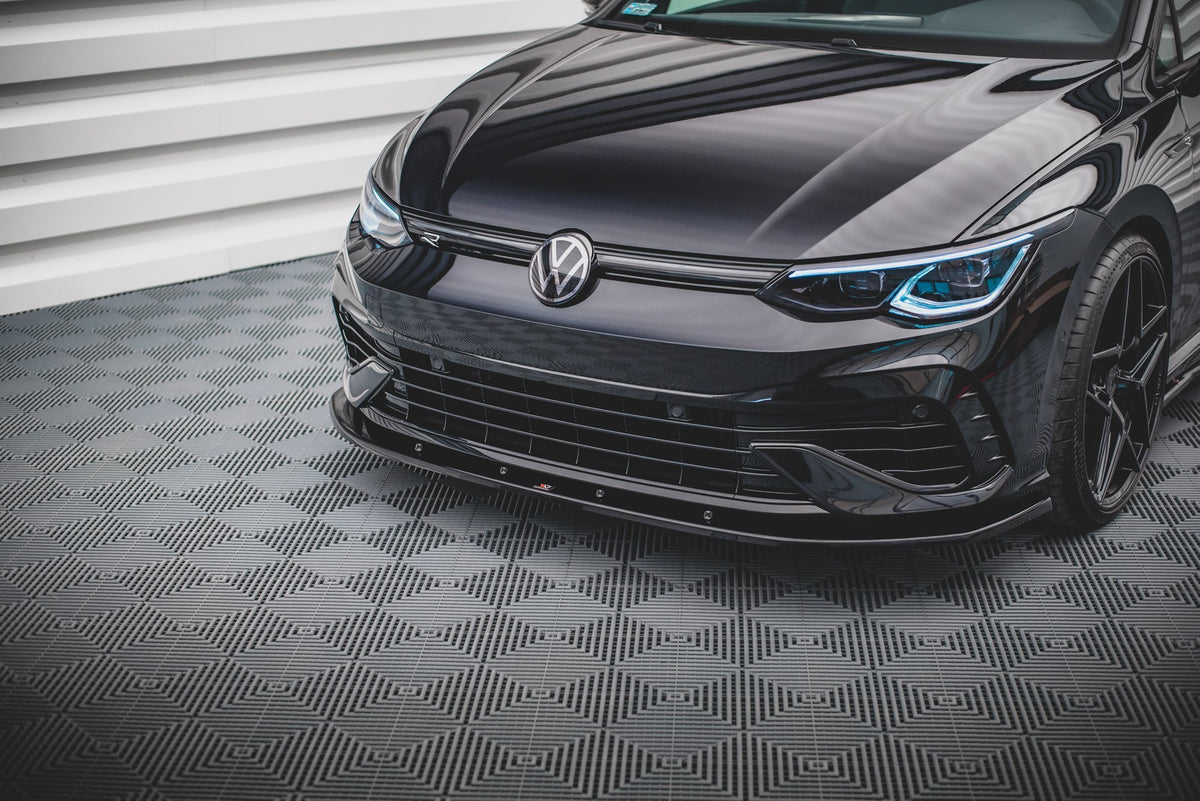 Street+ Spoilerlippe Front Ansatz V.1 passend für VW Golf R Hatchback / Variant  Mk8 schwarz Hochglanz – Ansicht 4