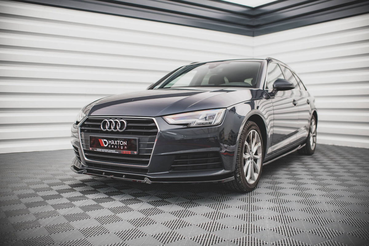 Street+ Spoilerlippe Front Ansatz V.1 passend für Audi A4 B9 schwarz Hochglanz – Ansicht 4