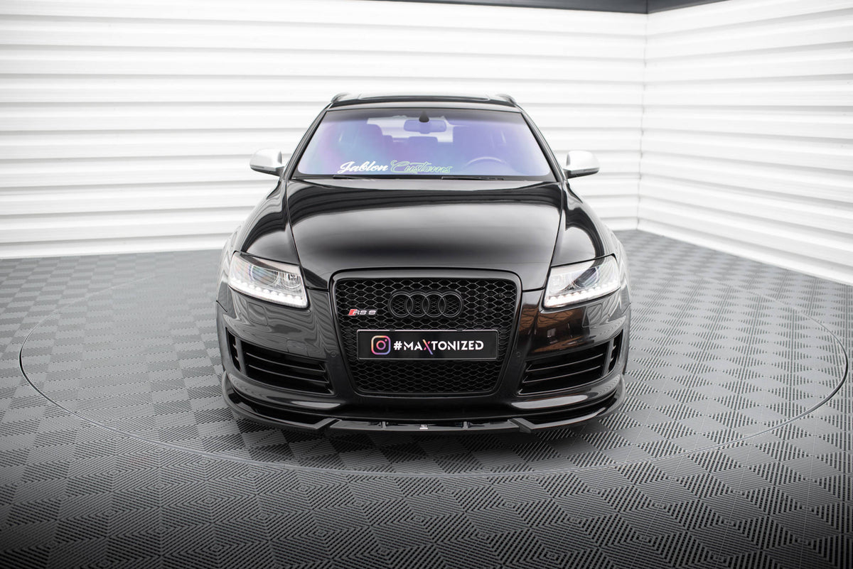 Street+ Spoilerlippe Front Ansatz V.2 passend für Audi RS6 Avant C6 schwarz Hochglanz – Ansicht 1