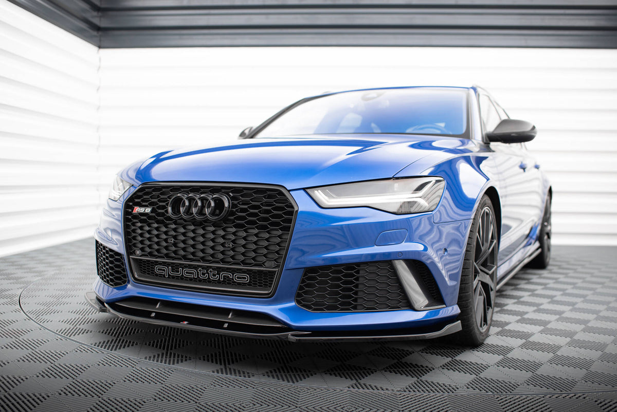 Street+ Spoilerlippe Front Ansatz V.3 passend für Audi RS6 C7 / C7 Facelift schwarz Hochglanz – Ansicht 3