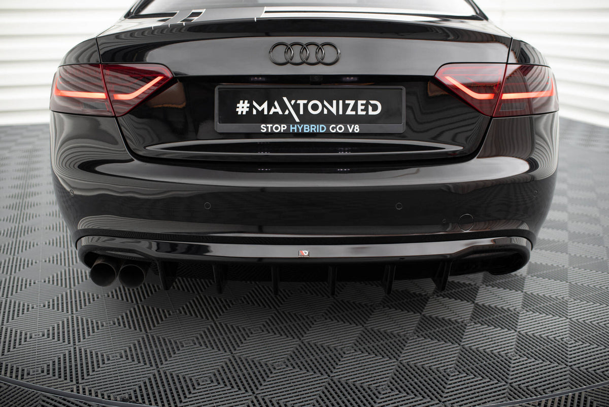 Diffusor Heck Ansatz passend für Audi A5 Coupe / Cabrio S-Line 8T (Doppelauspuff li.) – Ansicht 5
