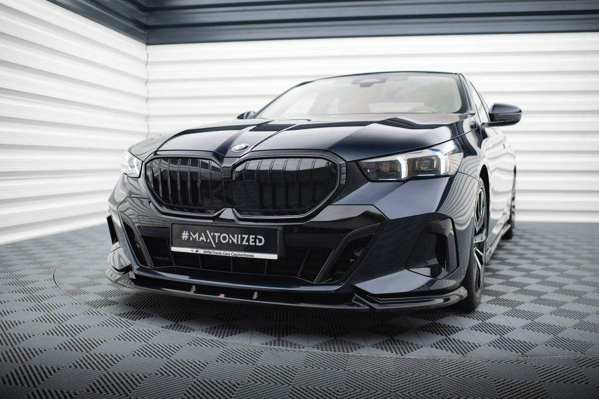 Street+ Spoilerlippe Front Ansatz V.1 passend für BMW 5er / i5 M-Paket Limousine / Touring G60 / G61 schwarz Hochglanz – Ansicht 3