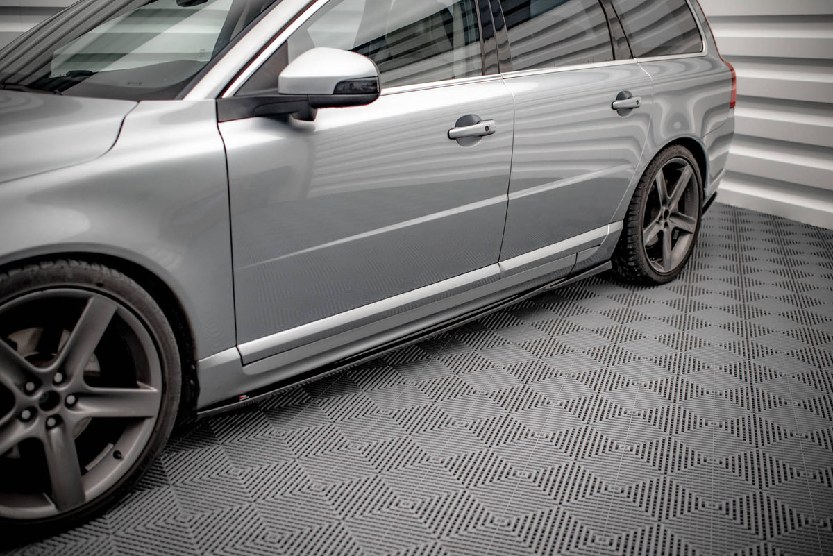 Street+ Seitenschweller Leisten passend für Volvo V70 Mk3 schwarz Hochglanz – Ansicht 4