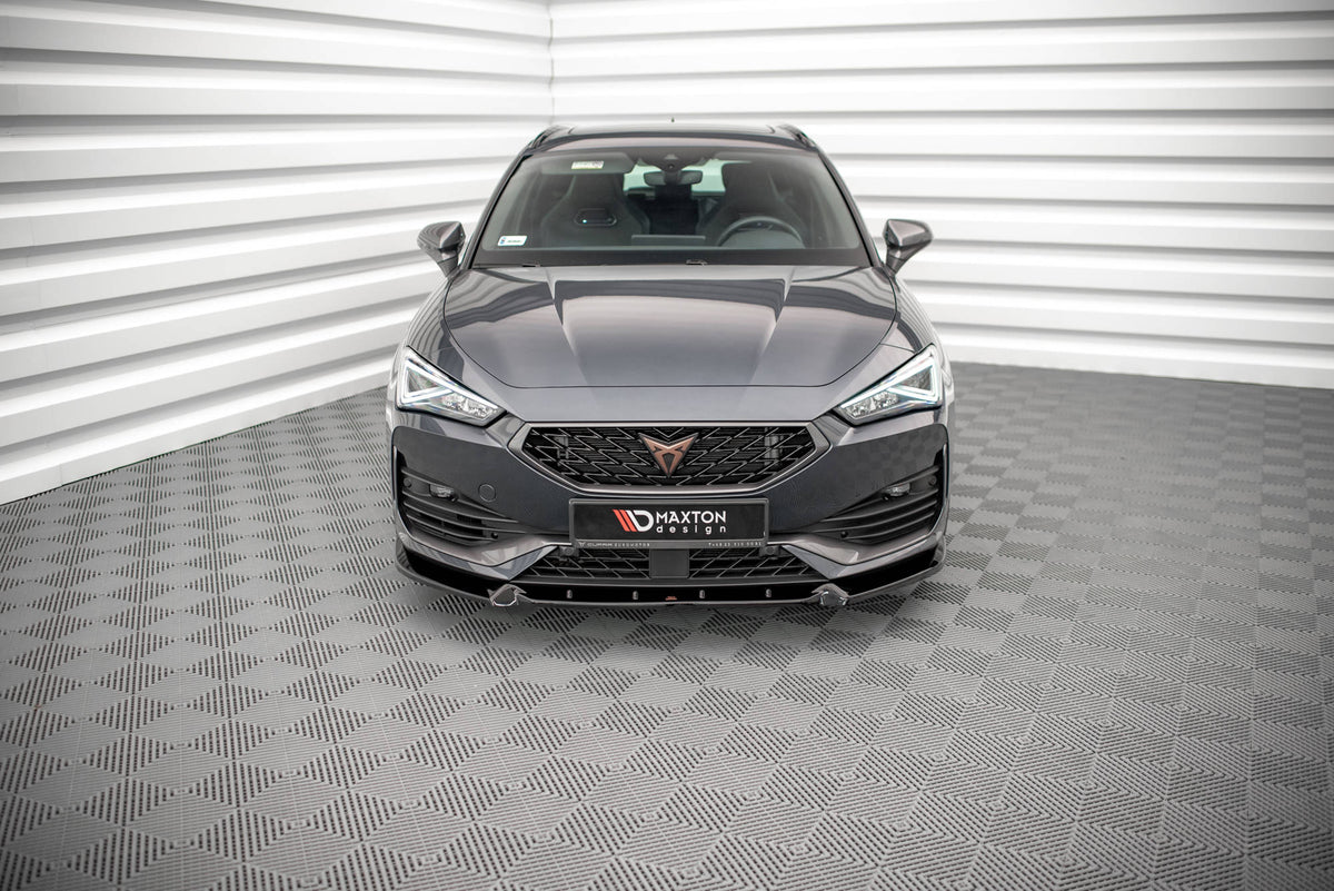 Street+ Spoilerlippe Front Ansatz V.1 passend für Cupra Leon Mk1 schwarz Hochglanz – Ansicht 1