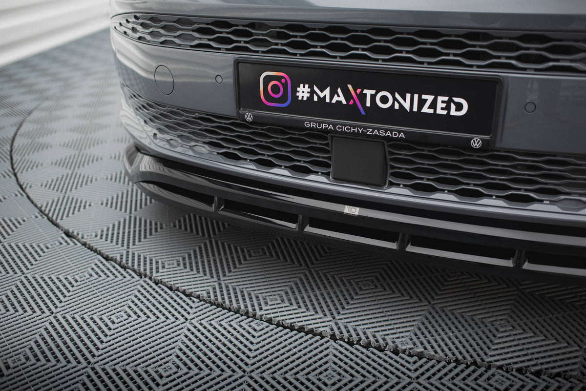 Street+ Spoilerlippe Front Ansatz V.1 passend für VW Multivan T7 schwarz Hochglanz – Ansicht 1