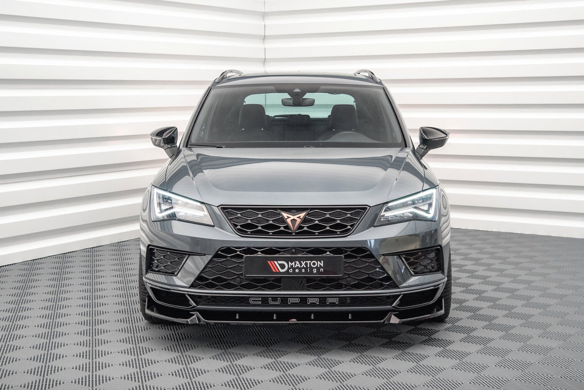 Street+ Spoilerlippe Front Ansatz V.1 passend für Cupra Ateca Mk1 schwarz Hochglanz – Ansicht 1