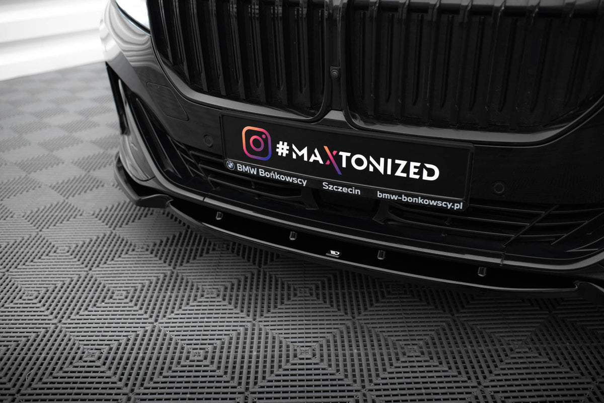 Street+ Spoilerlippe Front Ansatz V.1 passend für BMW 7 G11 / G12 Facelift schwarz Hochglanz – Ansicht 3