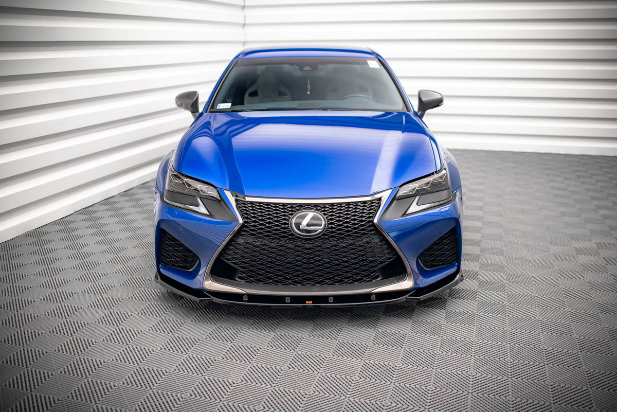 Street+ Spoilerlippe Front Ansatz V.2 passend für Lexus GS F Mk4 Facelift schwarz Hochglanz – Ansicht 1