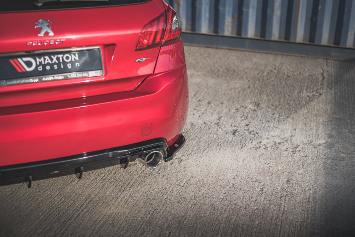 Heck Ansatz Flaps Diffusor passend für Peugeot 308 GT Mk2 Facelift schwarz Hochglanz – Ansicht 5