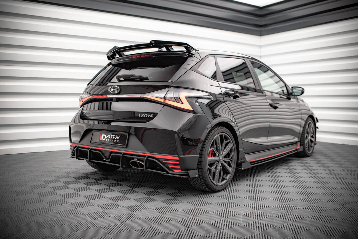 Street Pro Heck Ansatz Flaps Diffusor + Flaps passend für Hyundai I20 N Mk3 schwarz Hochglanz – Ansicht 4