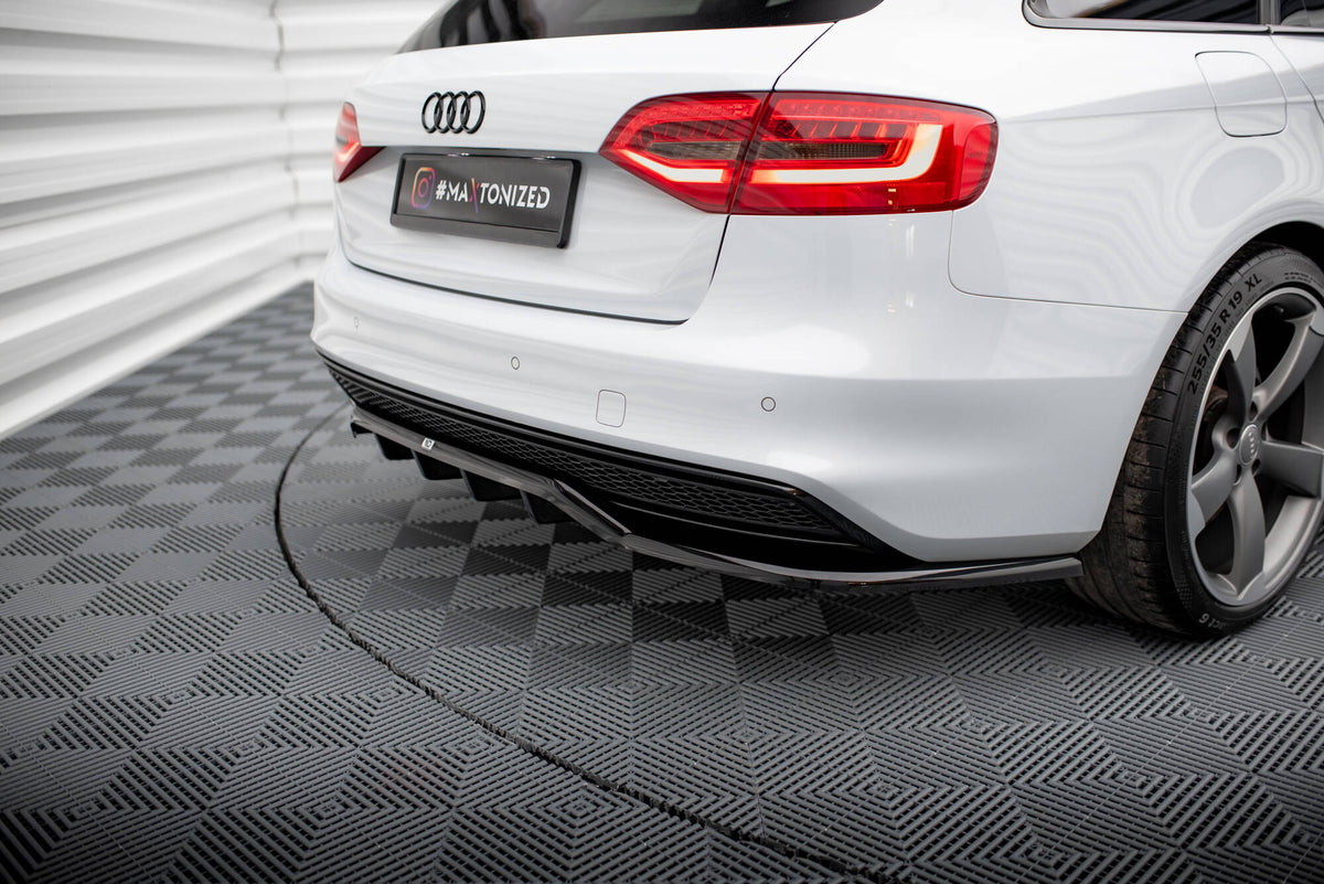 Street+ Mittlerer Diffusor RACE passend für Audi A4 Competition B8 Facelift schwarz Hochglanz – Ansicht 6