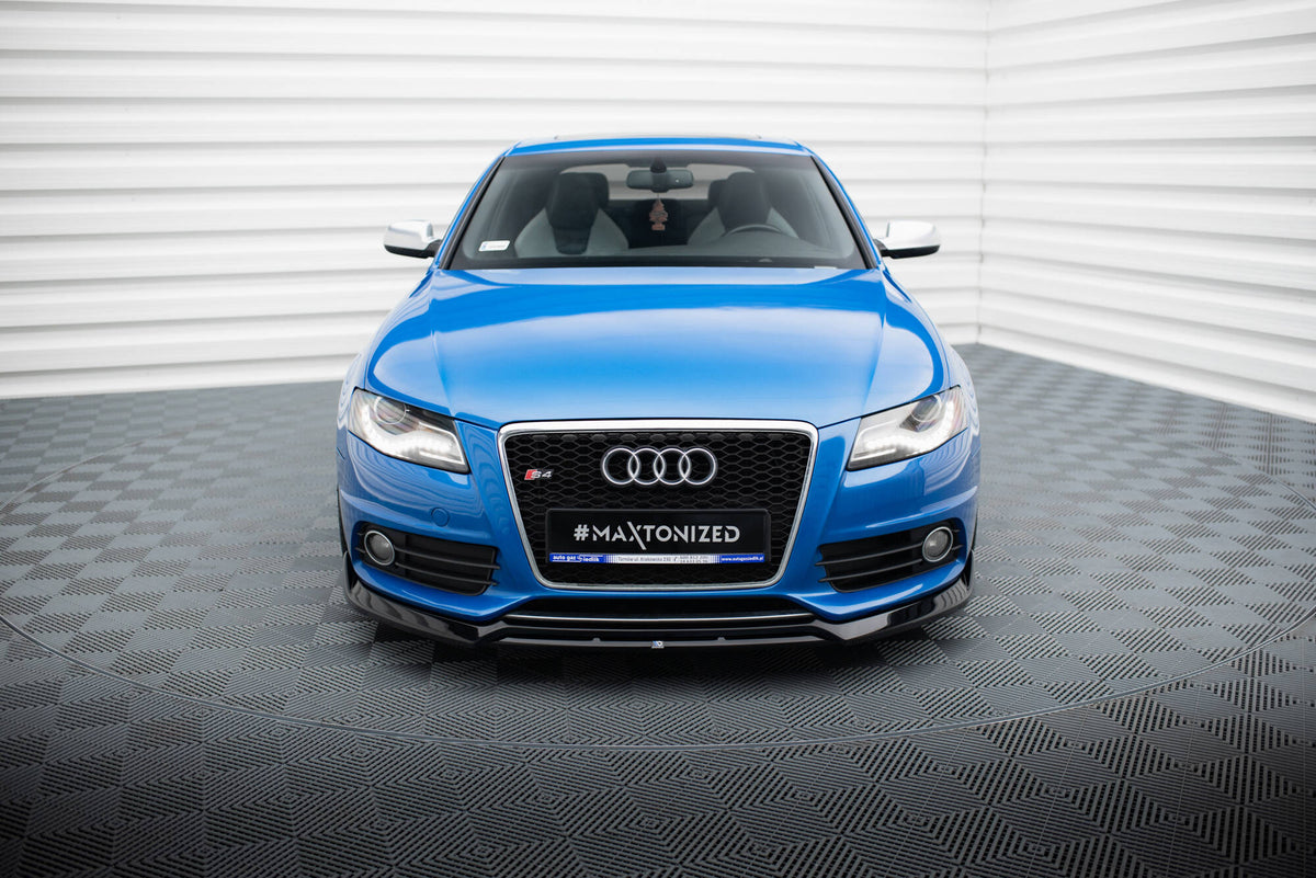 Street+ Spoilerlippe Front Ansatz V.3 passend für Audi S4 / A4 S-Line B8 schwarz Hochglanz – Ansicht 1