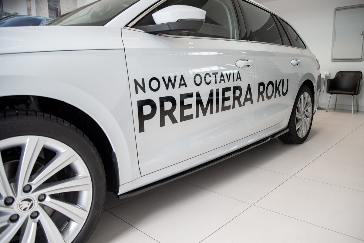 Street+ Seitenschweller Leisten V.2 passend für Skoda Octavia Mk4  schwarz Hochglanz – Ansicht 5