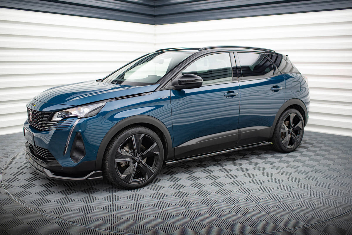 Street+ Seitenschweller Leisten passend für Peugeot 3008 GT-Line Mk2 Facelift schwarz Hochglanz – Ansicht 1