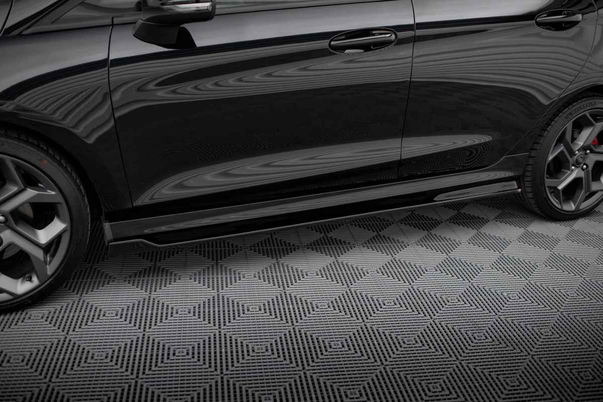 Street+ Seitenschweller Leisten passend für V.3 passend für Ford Fiesta Mk8 ST / ST-Line schwarz Hochglanz – Ansicht 3