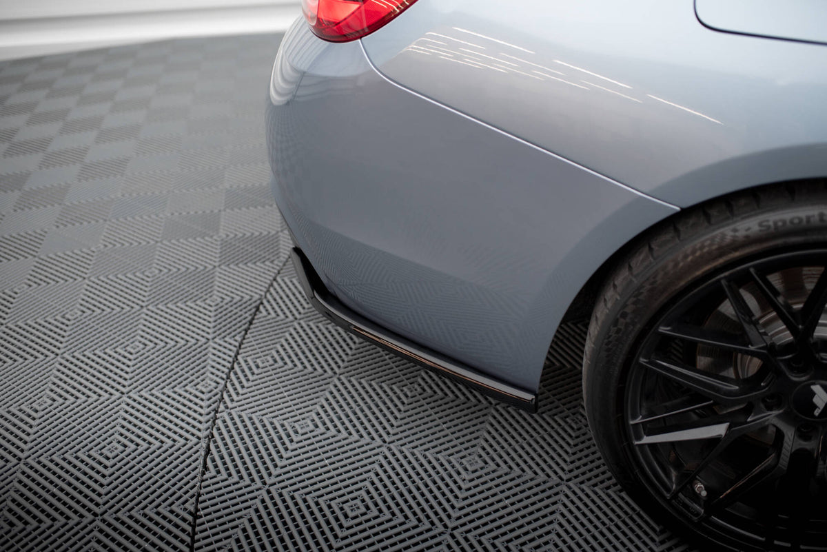 Heck Ansatz Flaps Diffusor V.4 passend für BMW 4er Coupe M-Paket F32  schwarz Hochglanz – Ansicht 4