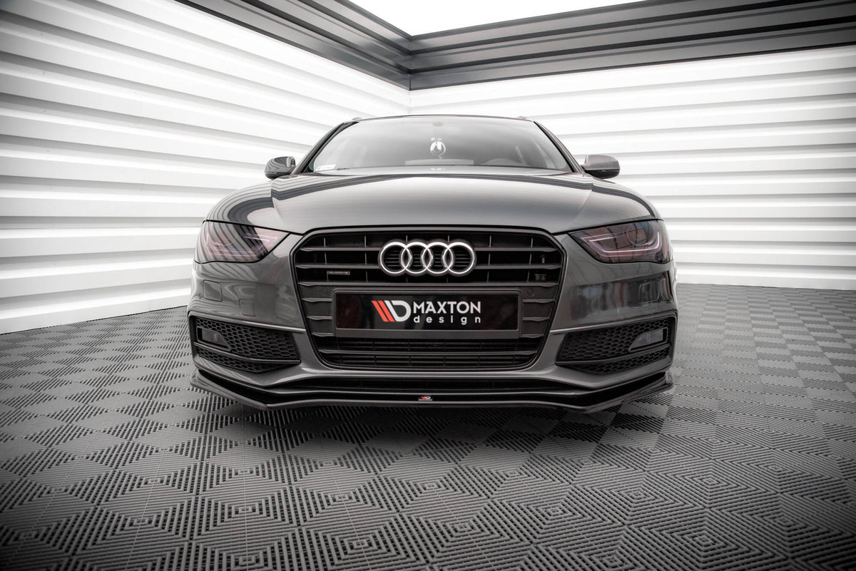 Street+ Spoilerlippe Front Ansatz V.4 passend für Audi A4 S-Line / S4 B8 Facelift schwarz Hochglanz – Ansicht 1