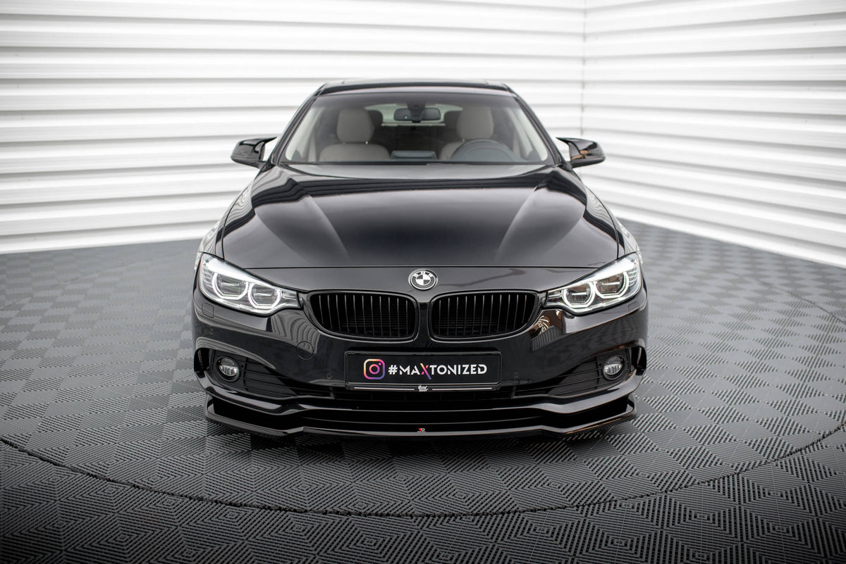 Street+ Spoilerlippe Front Ansatz V.1 passend für BMW 4er Coupe / Gran Coupe / Cabrio F32 / F36 / F33 schwarz Hochglanz – Ansicht 1