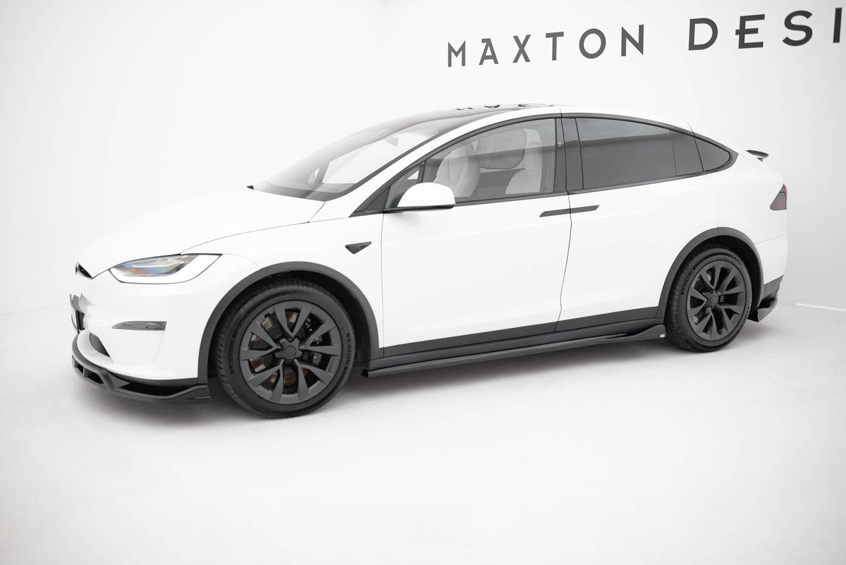 Street+ Seitenschweller Leisten V.2 passend für Tesla Model X Mk1 Facelift schwarz Hochglanz – Ansicht 1