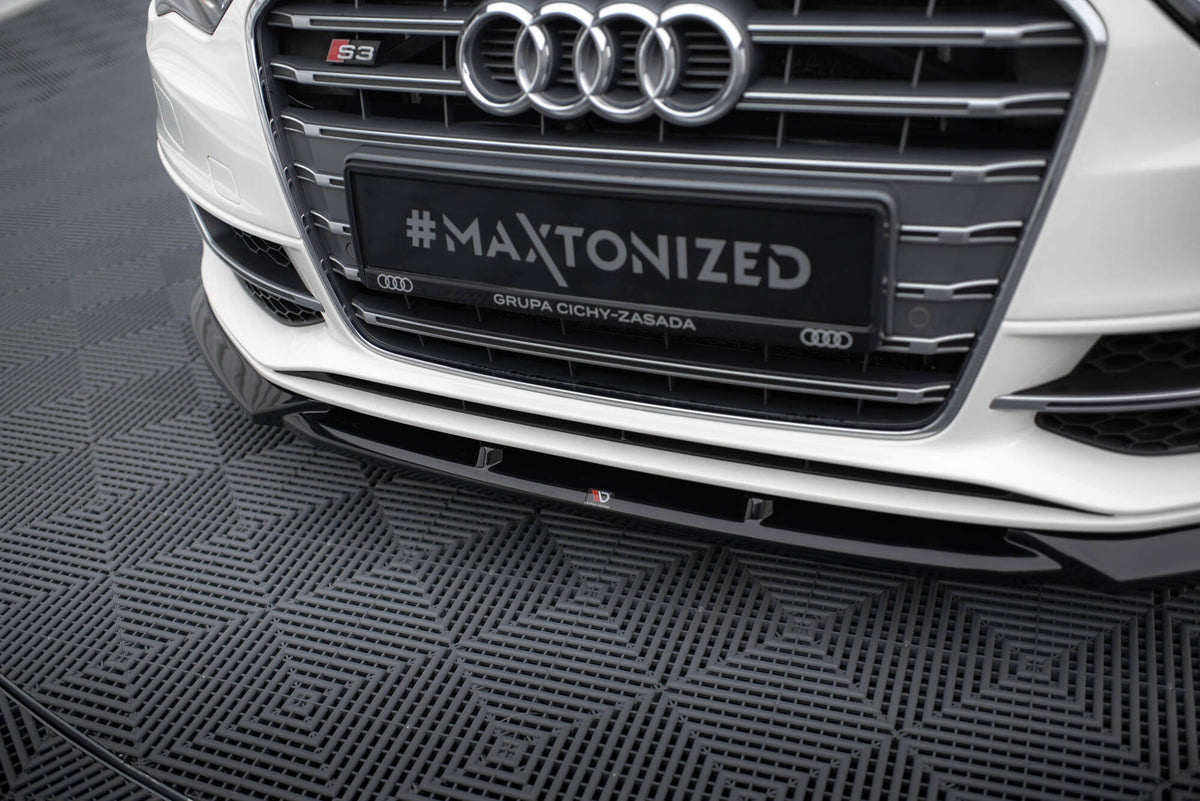 Street+ Spoilerlippe Front Ansatz V.2 passend für Audi S3 / A3 S-Line Sportback / Hatchback 8V schwarz Hochglanz – Ansicht 1