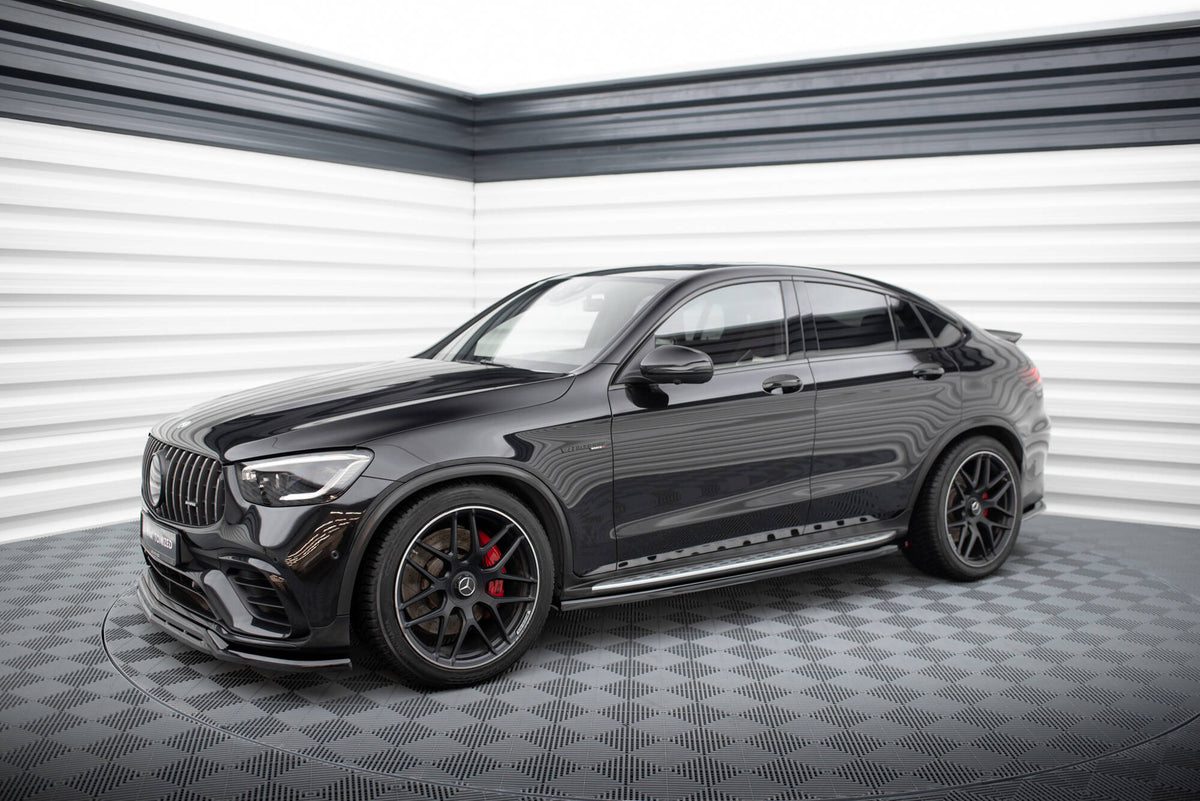 Street+ Seitenschweller Leisten passend für Mercedes-AMG GLC 63 / 43 SUV / Coupe X253 / C253  schwarz Hochglanz – Ansicht 1