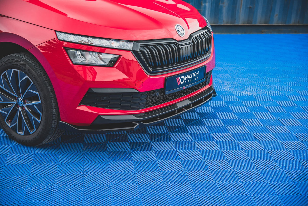 Street+ Spoilerlippe Front Ansatz V.1 passend für Skoda Kamiq Mk1 schwarz Hochglanz – Ansicht 5