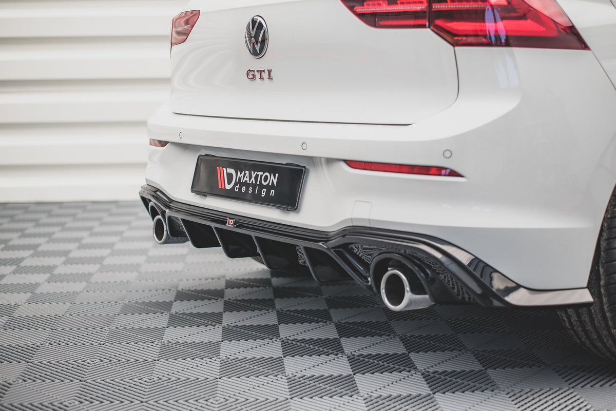 Diffusor Heck Ansatz V.2 passend für VW Golf GTI Mk8 schwarz Hochglanz – Ansicht 8