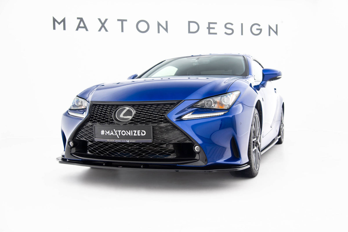 Street+ Spoilerlippe Front Ansatz V.2 passend für Lexus RC Mk1 schwarz Hochglanz – Ansicht 3