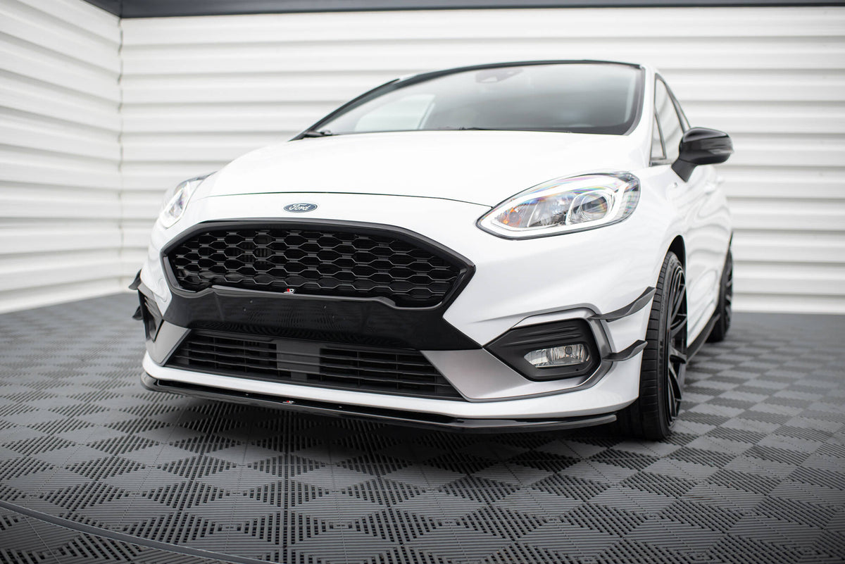 Street+ Spoilerlippe Front Ansatz V.3 passend für Ford Fiesta Mk8 ST / ST-Line schwarz Hochglanz – Ansicht 4