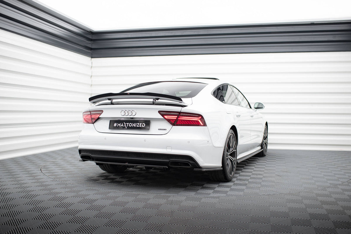 Heck Ansatz Flaps Diffusor V.3 passend für Mercedes-Benz V-Klasse AMG-Line W447 Facelift schwarz Hochglanz – Ansicht 1