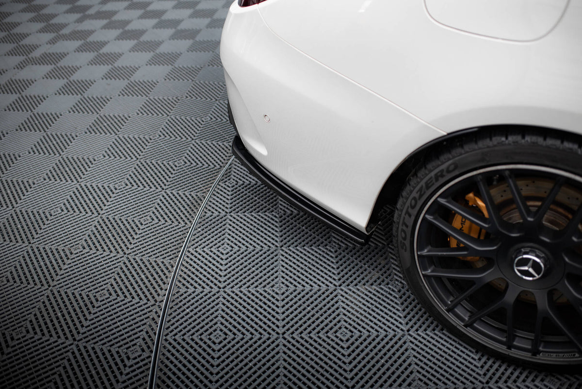 Heck Ansatz Flaps Diffusor passend für Mercedes C-Klasse S205 63 AMG  schwarz Hochglanz – Ansicht 4