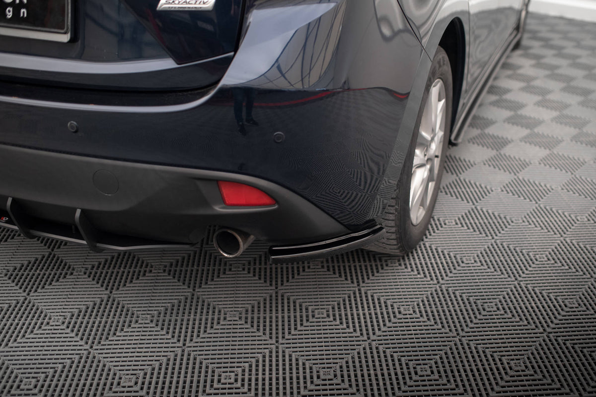 Heck Ansatz Flaps Diffusor passend für Mazda 3 Mk3 schwarz Hochglanz – Ansicht 3