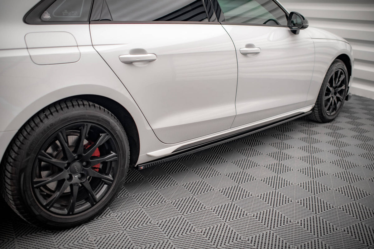 Street+ Seitenschweller Leisten passend für Audi A4 B9 Facelift schwarz Hochglanz – Ansicht 1