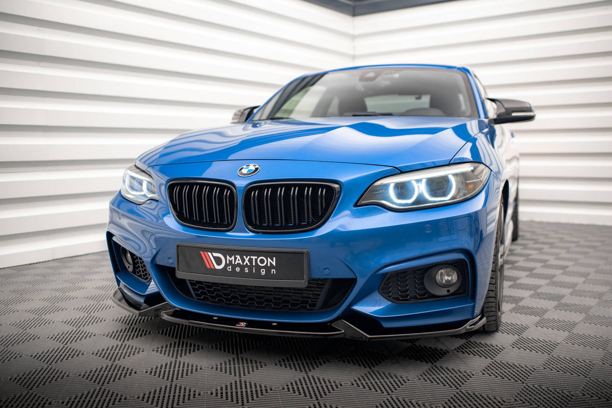 Street+ Spoilerlippe Front Ansatz V.2 passend für BMW 2 M-Paket F22 schwarz Hochglanz – Ansicht 4