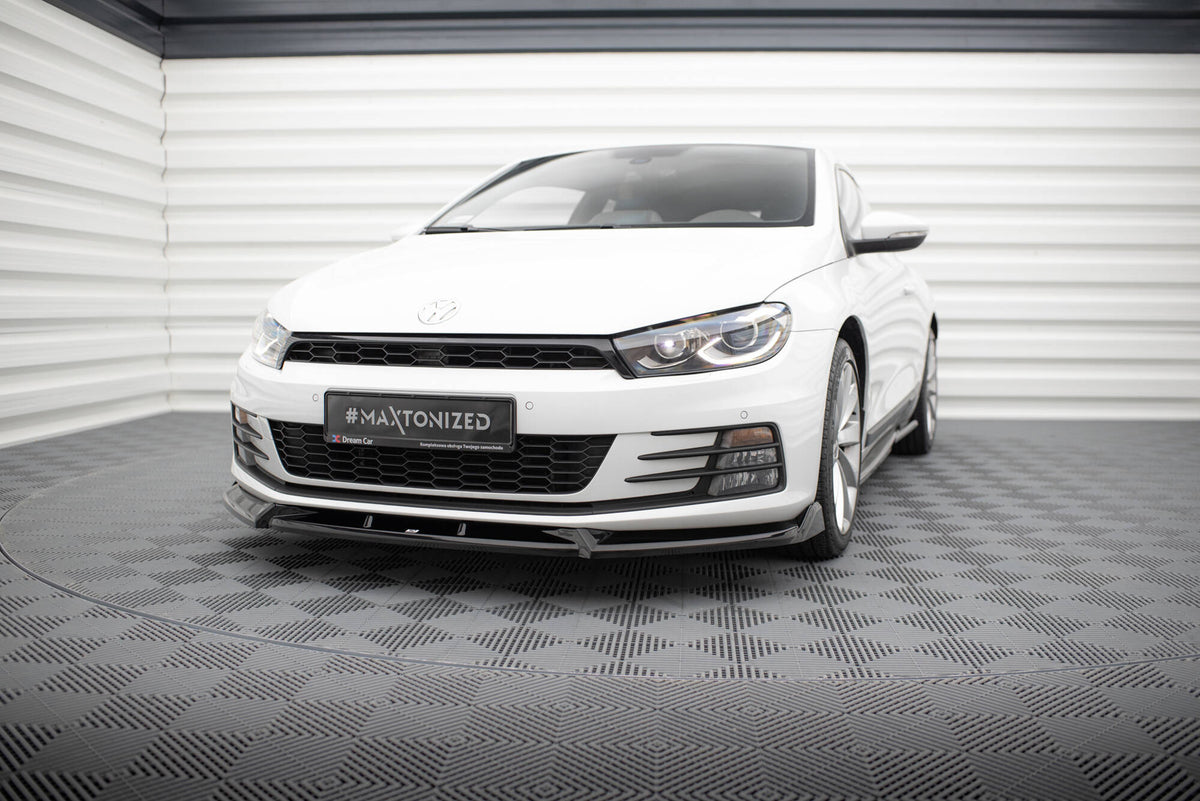 Street+ Spoilerlippe Front Ansatz V.2 passend für VW Scirocco Mk3 Facelift schwarz Hochglanz – Ansicht 1