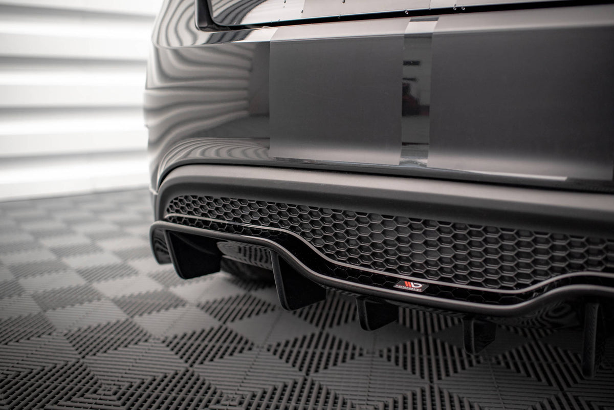 Diffusor Heck Ansatz passend für Ford Fiesta ST (5-Türige version) Mk7 Facelift schwarz Hochglanz – Ansicht 6