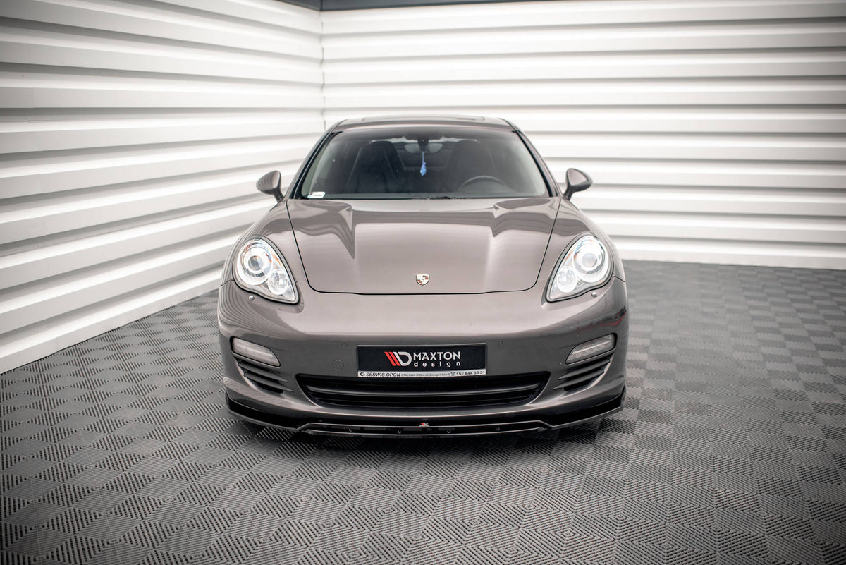 Street+ Spoilerlippe Front Ansatz V.1 passend für Porsche Panamera / Panamera Diesel 970 schwarz Hochglanz – Ansicht 1