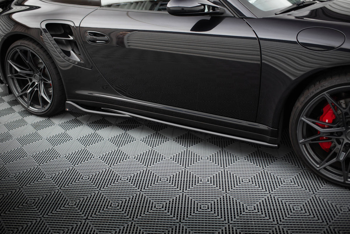 Street+ Seitenschweller Leisten passend für Porsche 911 Turbo 997 schwarz Hochglanz – Ansicht 3