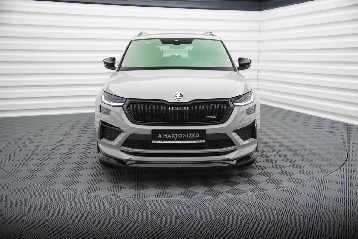 Street+ Spoilerlippe Front Ansatz V.2 passend für Skoda Kodiaq RS Mk1 Facelift schwarz Hochglanz – Ansicht 1