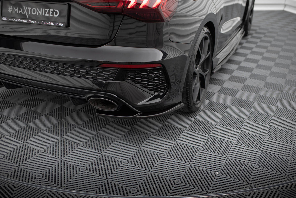 Heck Ansatz Flaps Diffusor V.1 passend für Audi RS3 Sportback 8Y schwarz Hochglanz – Ansicht 3