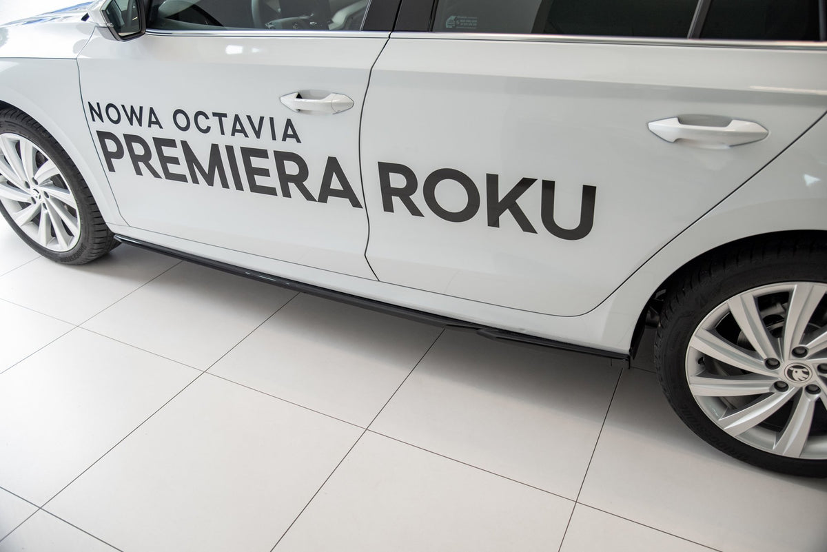 Street+ Seitenschweller Leisten V.2 passend für Skoda Octavia Mk4  schwarz Hochglanz – Ansicht 1