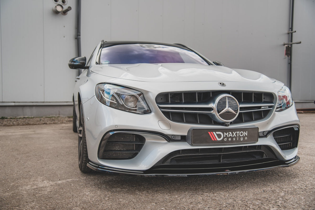 Street+ Spoilerlippe Front Ansatz V.2 passend für Mercedes-Benz E63 AMG Kombi/Limousine S213/W213 schwarz Hochglanz – Ansicht 7