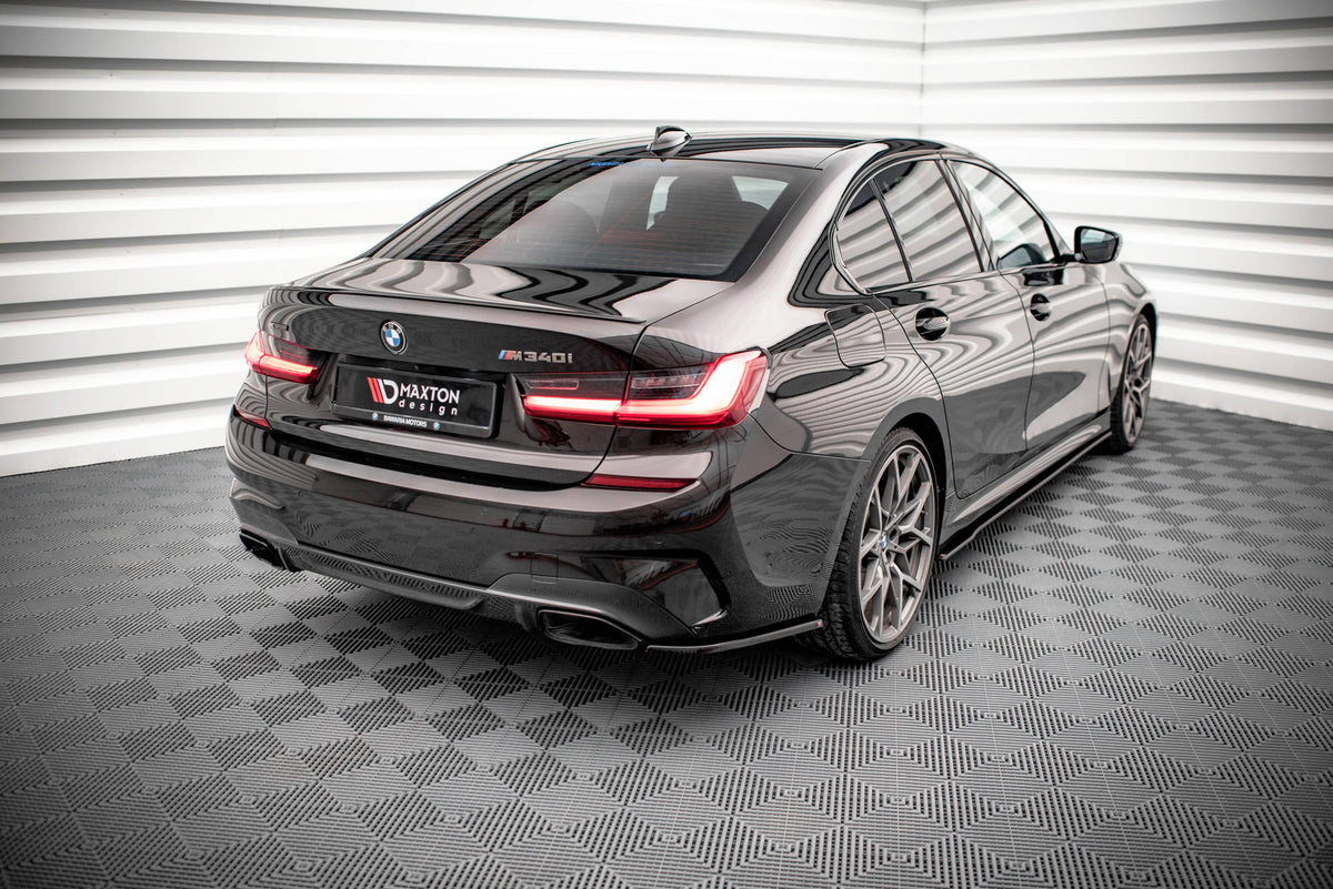 Heck Ansatz Flaps Diffusor V.4 passend für BMW M340i G20 / G21 schwarz Hochglanz – Ansicht 1
