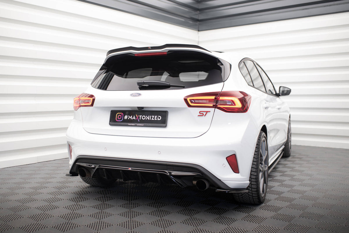 Heck Ansatz Flaps Diffusor V.1 passend für Ford Focus ST Mk4 schwarz Hochglanz – Ansicht 4