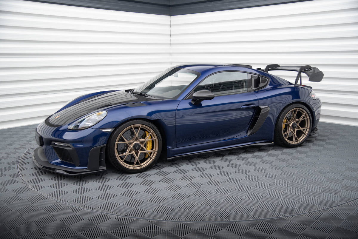 Street+ Seitenschweller Leisten passend für Porsche 718 Cayman GT4 RS 982c schwarz Hochglanz – Ansicht 4
